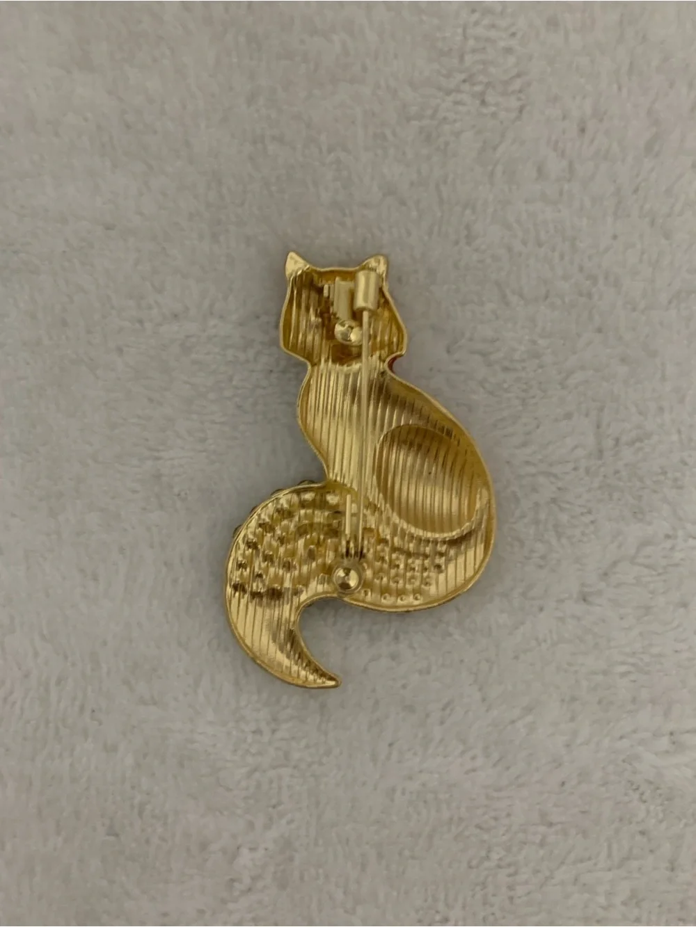 Orange and White Fox Brooch